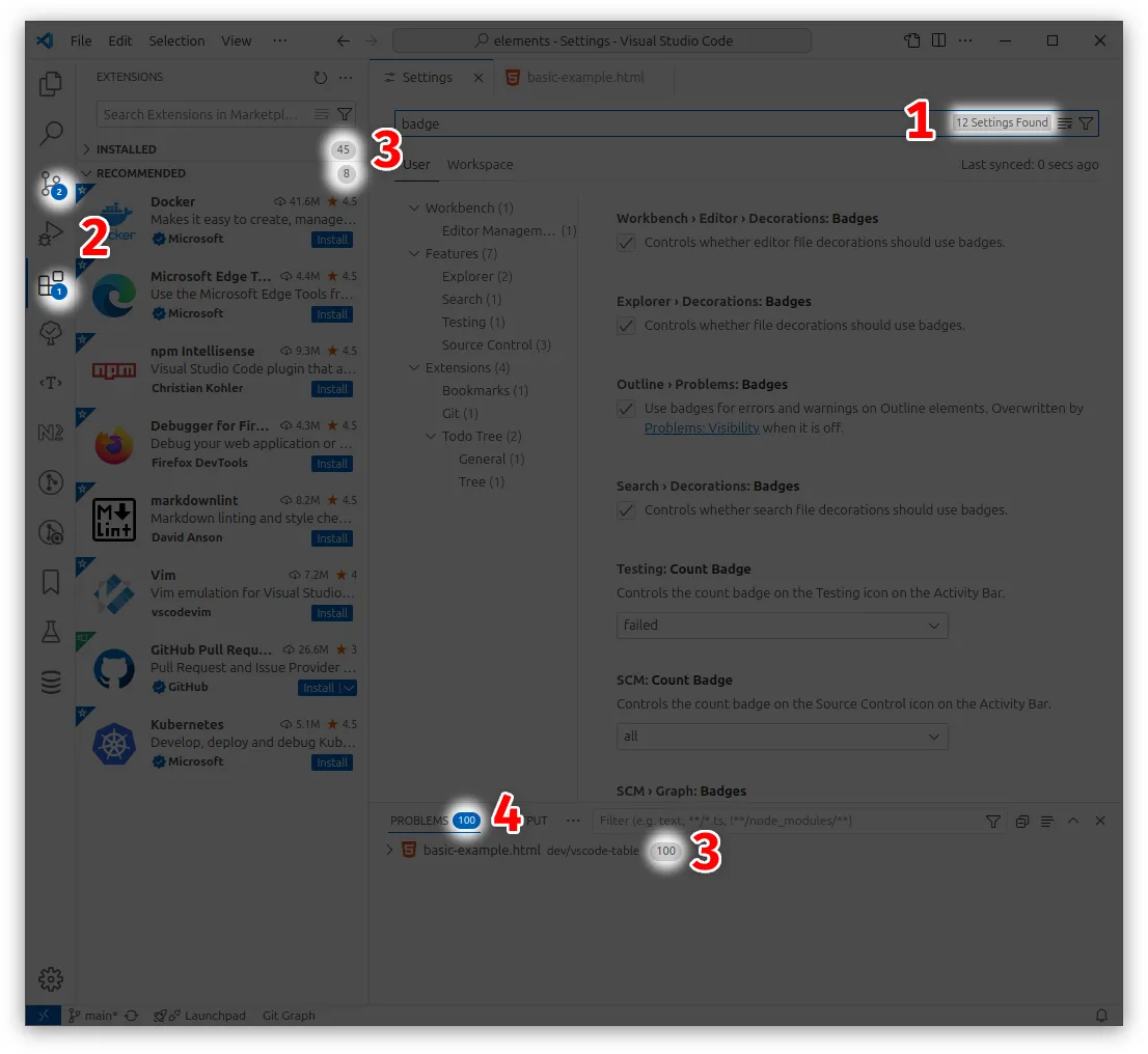 Visual explanation of various badge styles